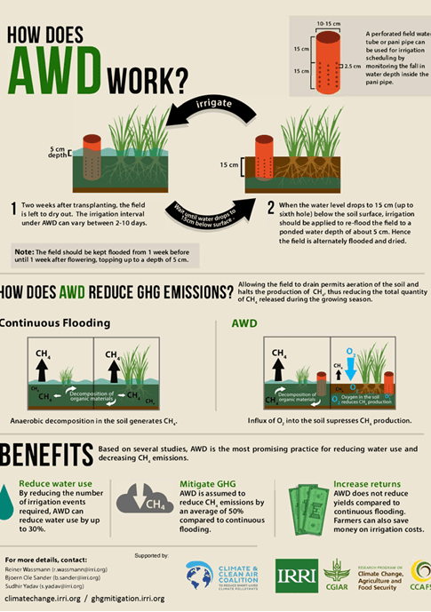 AWD benefits infographic showing emission reduction and water savings